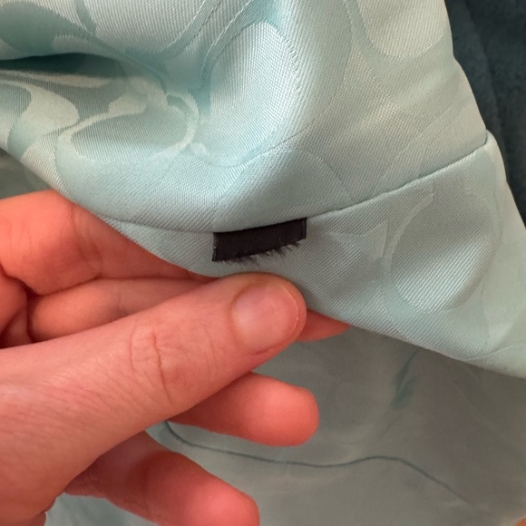 COACH Wool Mohair Teal Belted Peacoat Gold Buttons Size Large VGUC - Picture 5 of 7